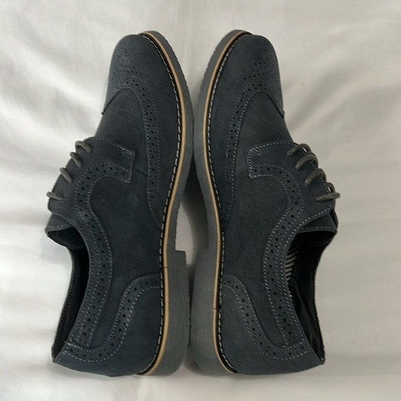 NEW WITH BOX Alpine Swiss Beau Gray Genuine Suede Wingtip Brogue Lace Up Oxford main image 5